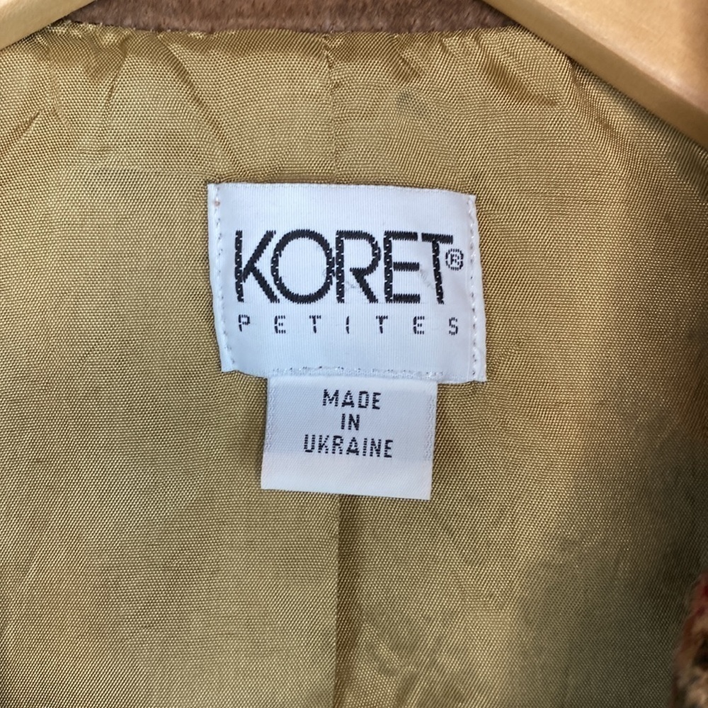 Womanβs Vintage Koret Petites Wool Blend Houndstooth Brown Suit- Size 6 - Picture 2 of 14